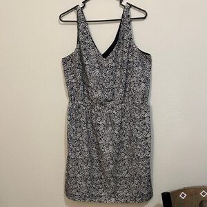 LOFT Black and White Floral Mini Dress